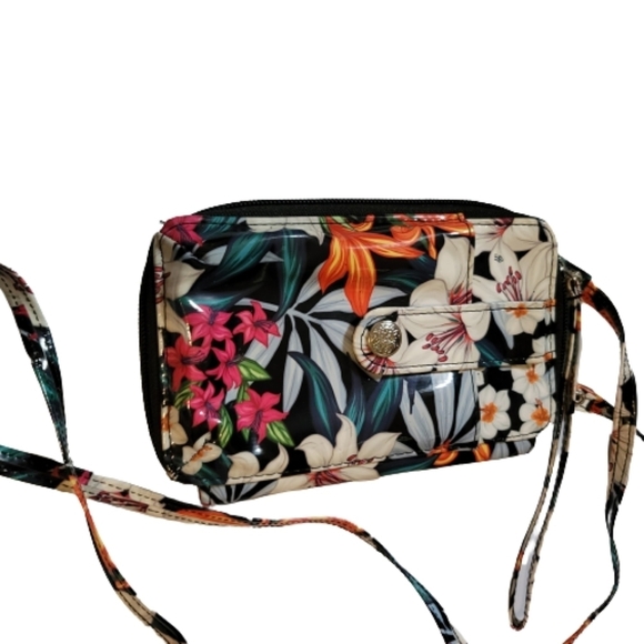 WRISTLET tropical clutch wallet wristlet credit card pockets shoulder crossbody - Picture 1 of 6